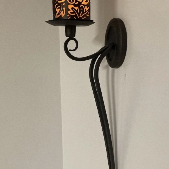 Party Lite Metal Sconces plus, cut out candle sleeve set! Vintage Bronze Finish - Picture 16 of 16